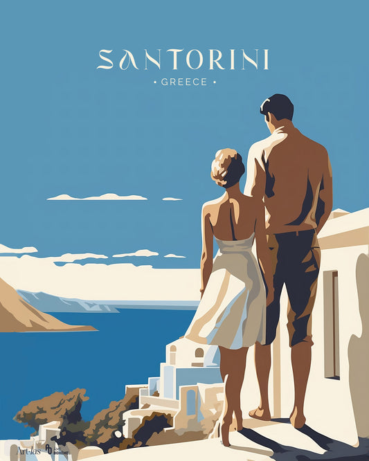 Été Poétique à Santorin - Print d'Art Romantique